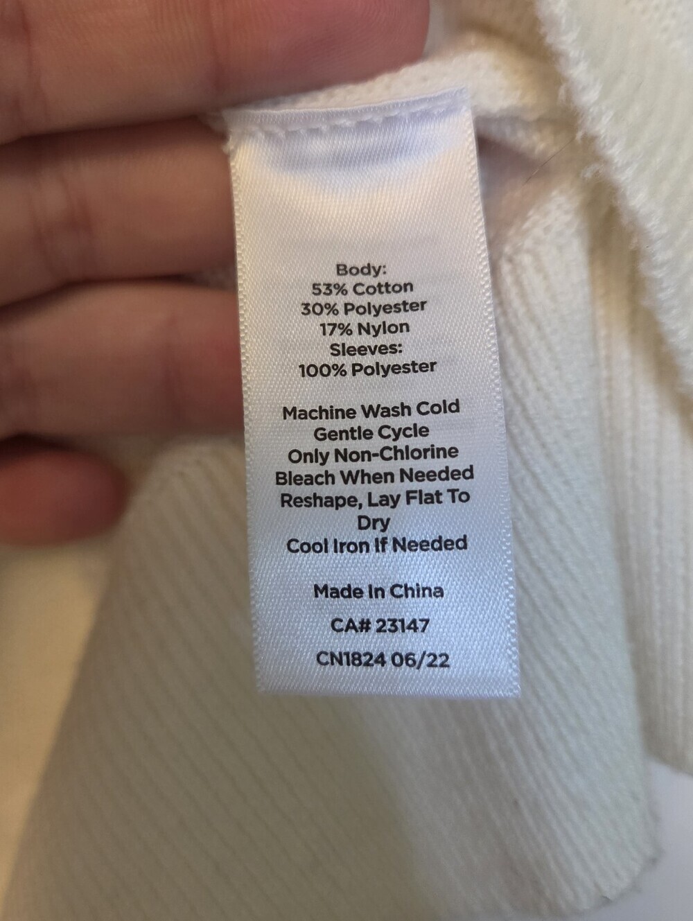 Talbots Sweater LP Ivory Tulle Dot Sleeve Mock Neck Grandmillennial Chic - Picture 3 of 7